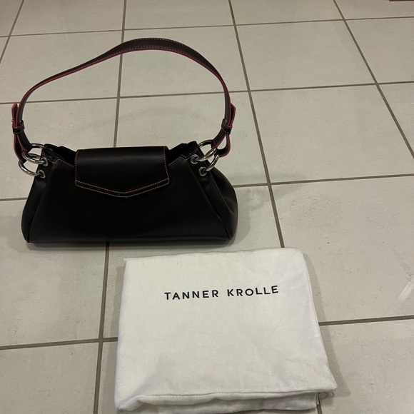 Tanner Krolle Brown and Pink Shoulder Bag with dust cover - Picture 2 of 8